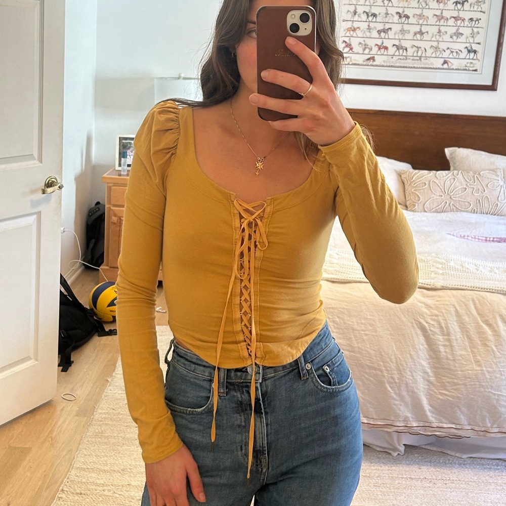 Free People Corset Detail Top